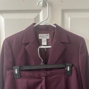 Pendleton Women's Deep Burgundy Blazer and Slacks. Size 4, 100% wool.